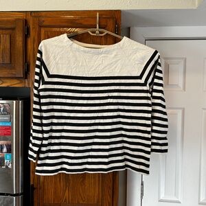 Loft Long Sleeve Navy Stripe Top XL